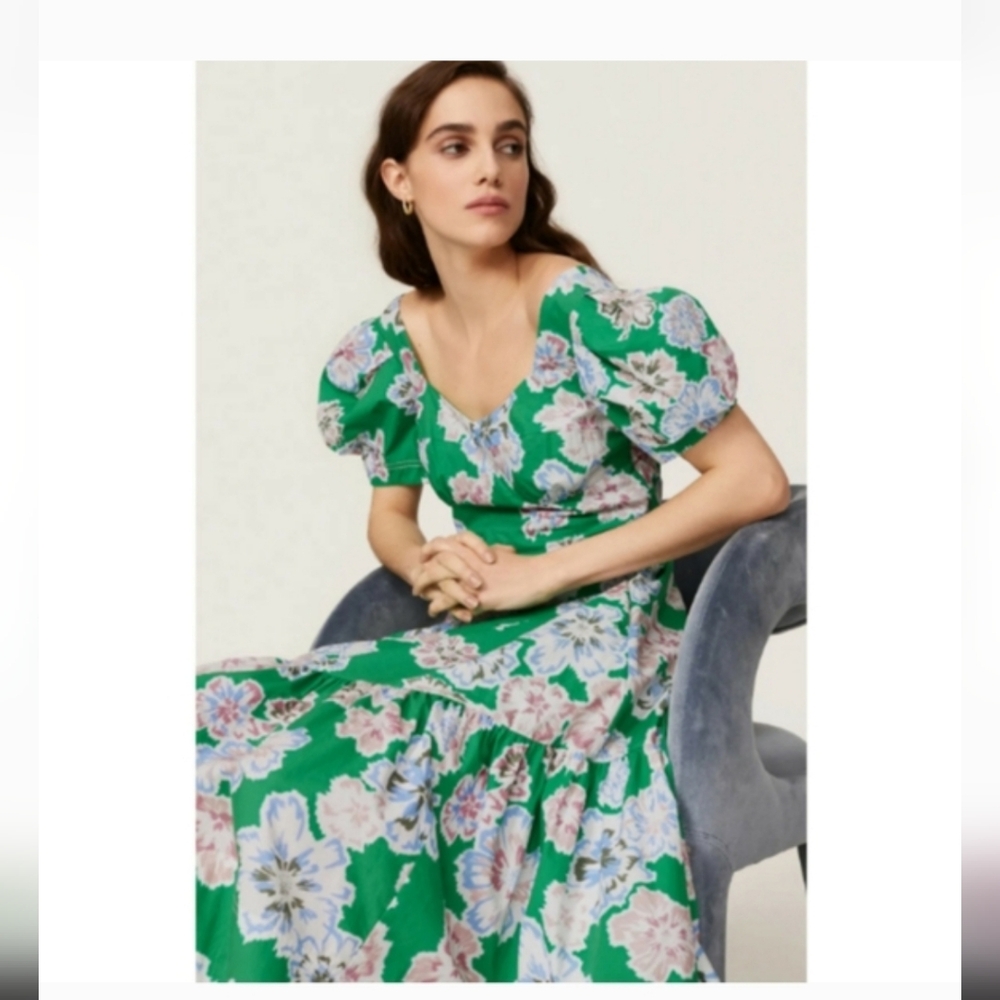 Tanya Taylor Danielle Floral Print Puff Sleeve Dress - Picture 5 of 16